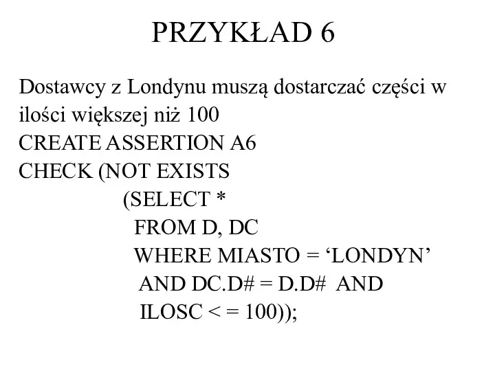 Dostawcy z Londynu muszą dostarczać części w ilości większej niż