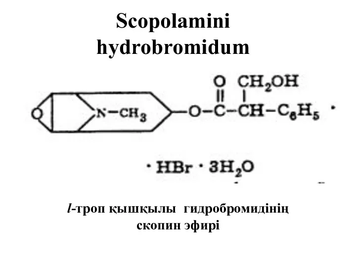 Scopolamini hydrobromidum l-троп қышқылы гидробромидінің скопин эфирі