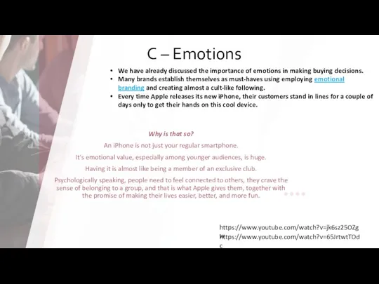 C – Emotions We have already discussed the importance of