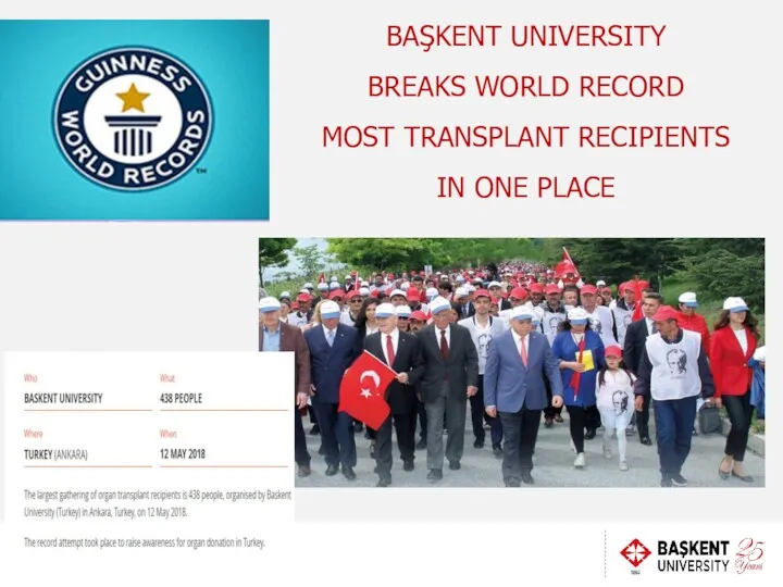 BAŞKENT UNIVERSITY BREAKS WORLD RECORD MOST TRANSPLANT RECIPIENTS IN ONE PLACE