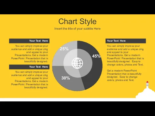 Chart Style Insert the title of your subtitle Here 45% 30% 25%