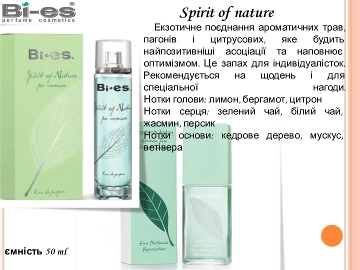 ємність 50 ml Spirit of nature Екзотичне поєднання ароматичних трав,