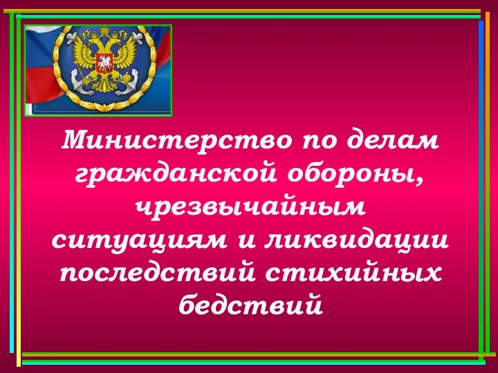 Министерство по делам гражданской обороны, чрезвычайным ситуациям и ликвидации последствий стихийных бедствий