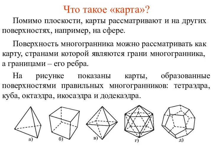 Что такое «карта»? Помимо плоскости, карты рассматривают и на других