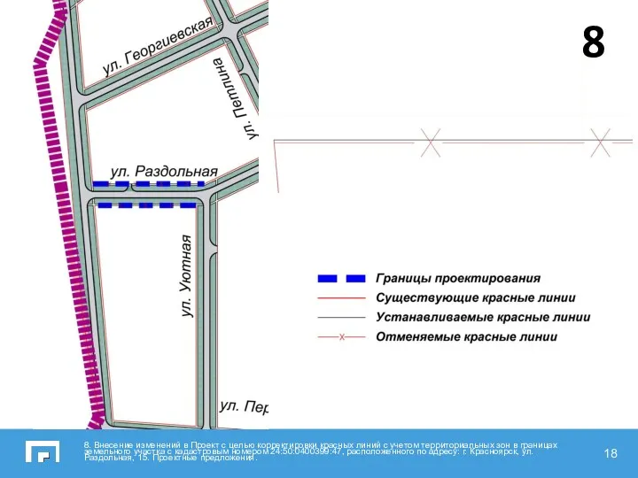 8. Внесение изменений в Проект с целью корректировки красных линий