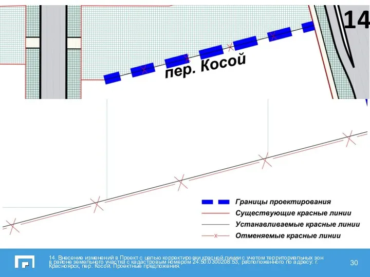 14. Внесение изменений в Проект с целью корректировки красной линии