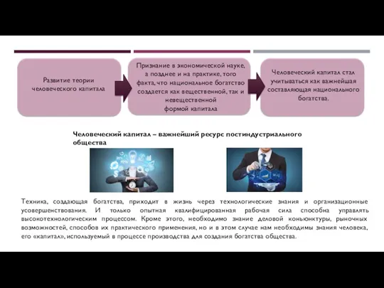 Техника, создающая богатства, приходит в жизнь через технологические знания и