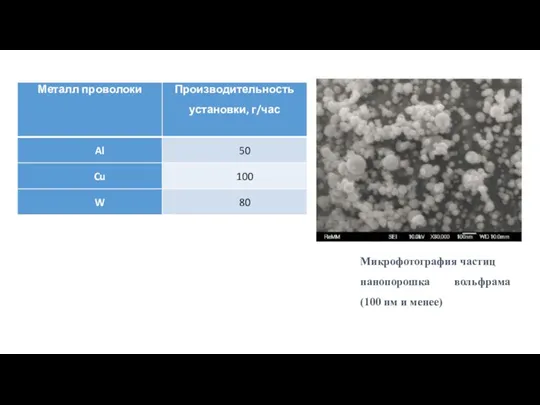 Микрофотография частиц нанопорошка вольфрама (100 нм и менее)