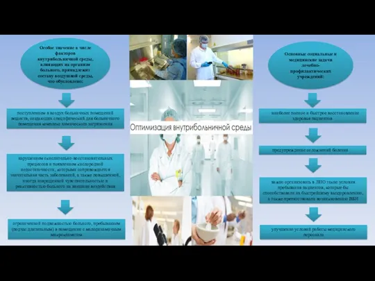 Особое значение в числе факторов внутрибольничной среды, влияющих на организм