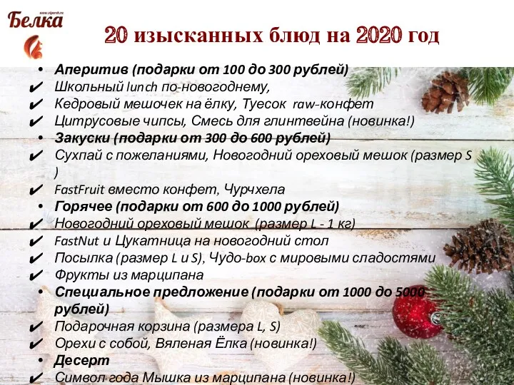20 изысканных блюд на 2020 год Аперитив (подарки от 100