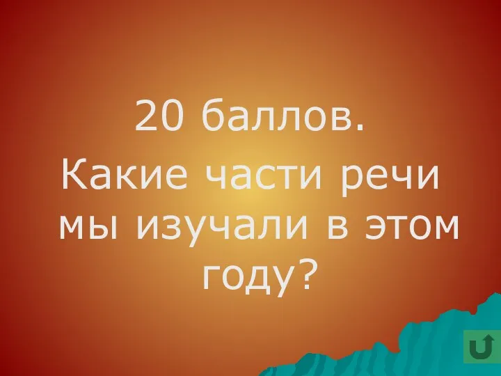 20 баллов. Какие части речи мы изучали в этом году?