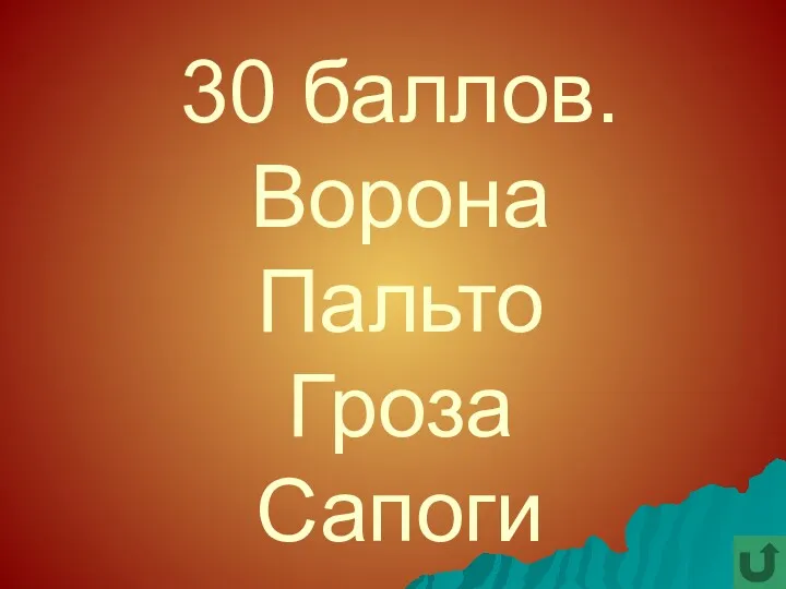 30 баллов. Ворона Пальто Гроза Сапоги