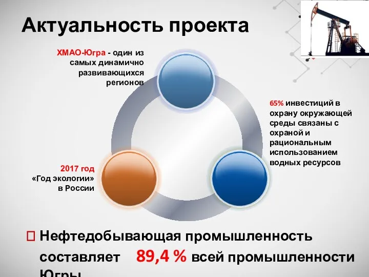 Актуальность проекта 2017 год «Год экологии» в России ХМАО-Югра -