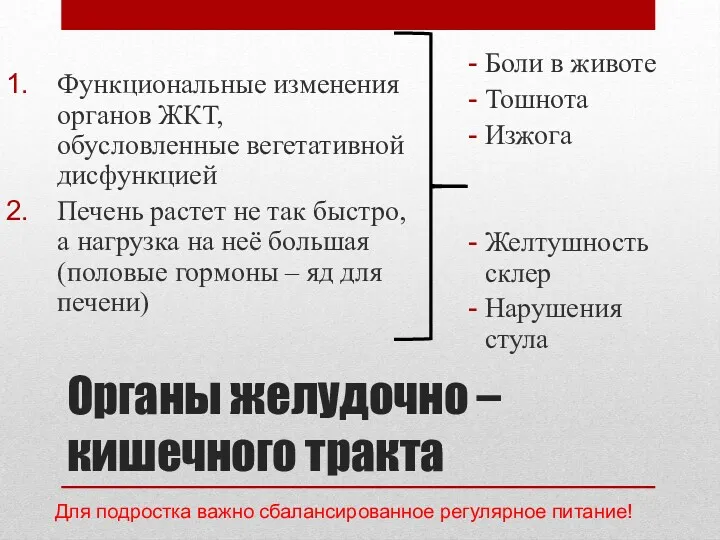 Органы желудочно – кишечного тракта Функциональные изменения органов ЖКТ, обусловленные