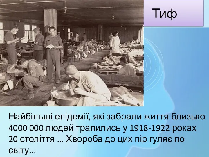 Тиф Найбільші епідемії, які забрали життя близько 4000 000 людей