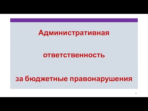 Административная ответственность за бюджетные правонарушения