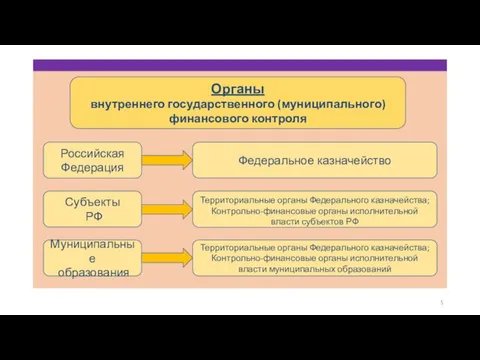 Органы внутреннего государственного (муниципального) финансового контроля Российская Федерация Субъекты РФ