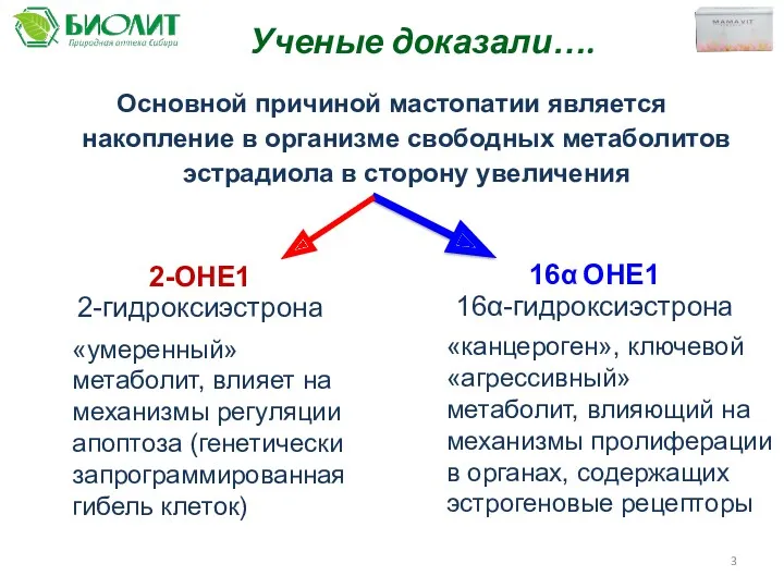 Основной причиной мастопатии является накопление в организме свободных метаболитов эстрадиола