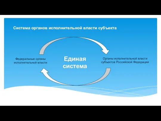 Система органов исполнительной власти субъекта Федеральные органы исполнительной власти Органы