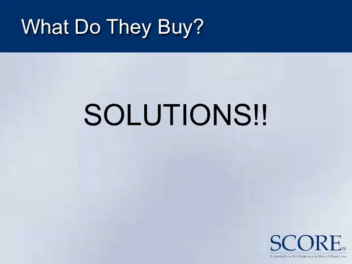 What Do They Buy? SOLUTIONS!!