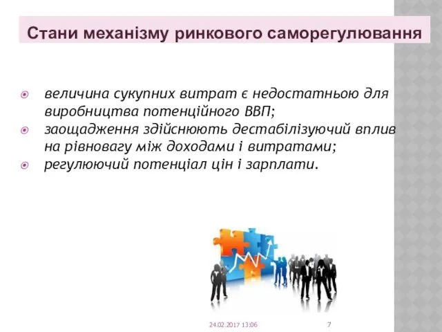 Стани механізму ринкового саморегулювання величина сукупних витрат є недостатньою для