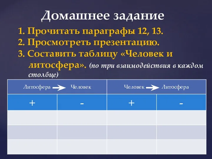 Домашнее задание 1. Прочитать параграфы 12, 13. 2. Просмотреть презентацию.