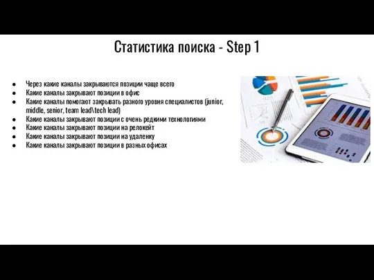 Статистика поиска - Step 1 Через какие каналы закрываются позиции