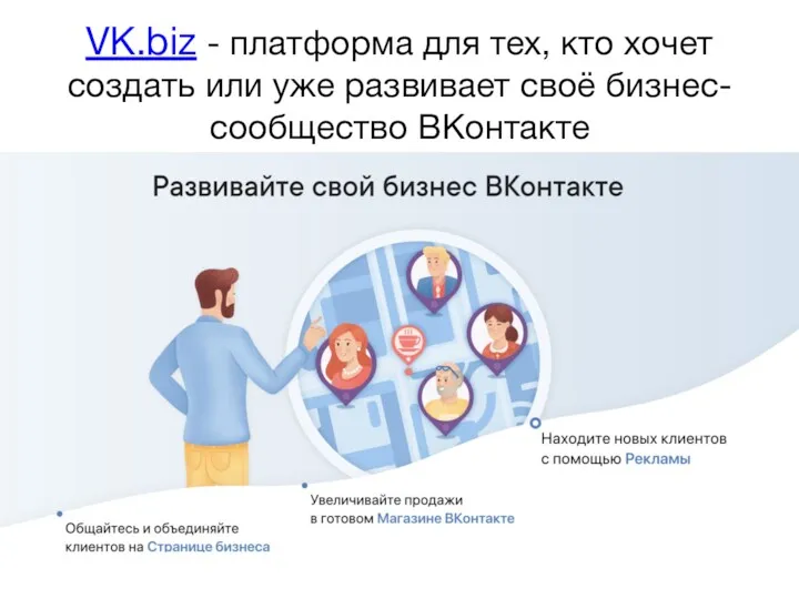 VK.biz - платформа для тех, кто хочет создать или уже развивает своё бизнес-сообщество ВКонтакте