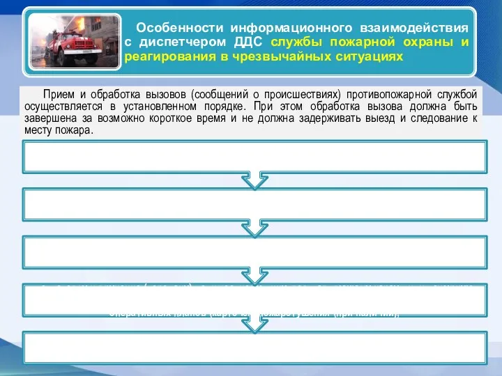 Прием и обработка вызовов (сообщений о происшествиях) противопожарной службой осуществляется