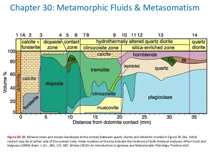 Chapter 30: Metamorphic Fluids & Metasomatism Figure 30.29. Mineral zones