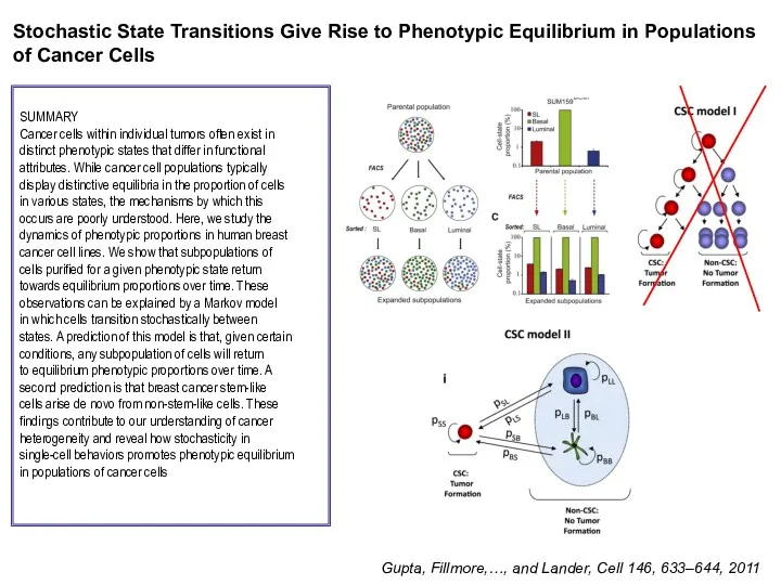 Gupta, Fillmore,…, and Lander, Cell 146, 633–644, 2011 Stochastic State