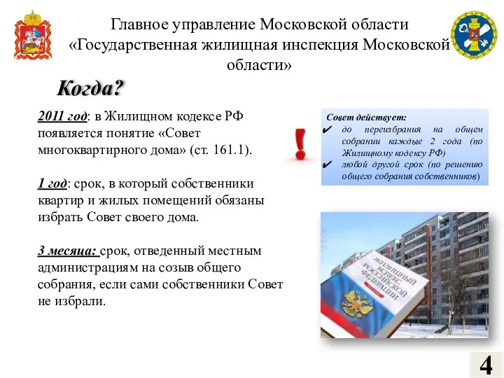 Главное управление Московской области «Государственная жилищная инспекция Московской области» Когда?