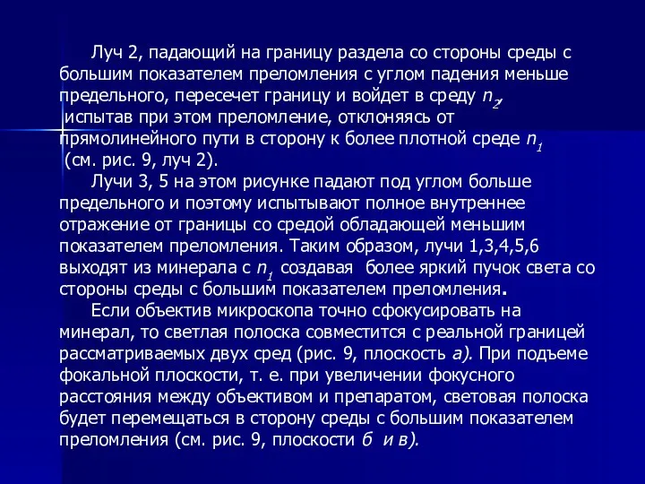 Луч 2, падающий на границу раздела со стороны среды с