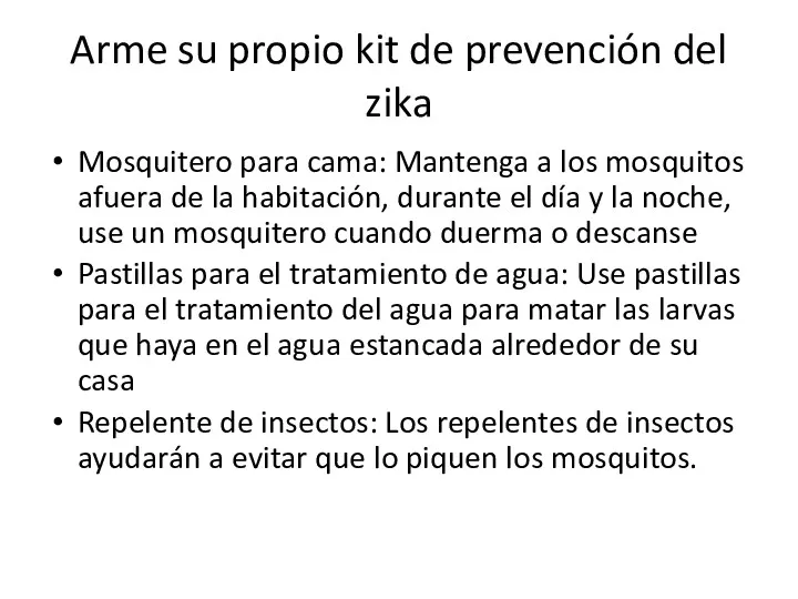 Arme su propio kit de prevención del zika Mosquitero para