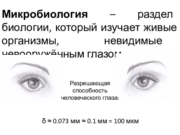 Микробиология – раздел биологии, который изучает живые организмы, невидимые невооружённым