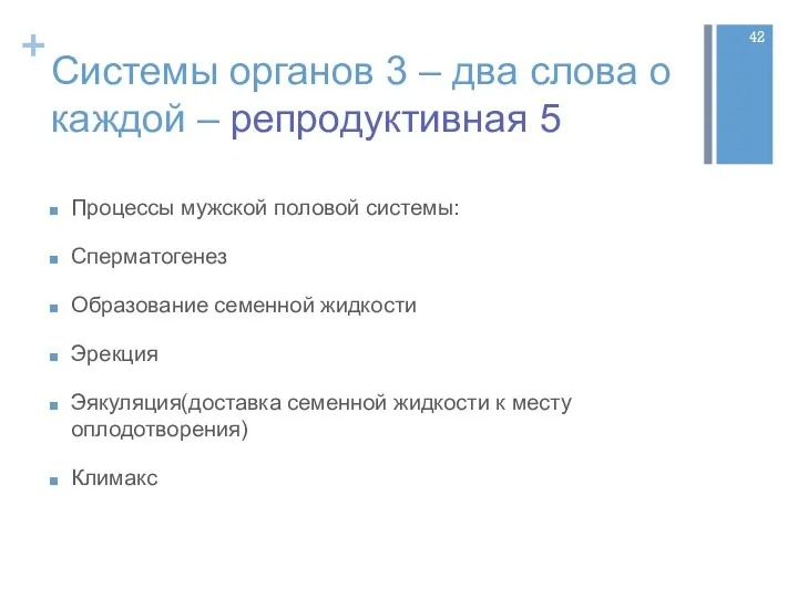 Системы органов 3 – два слова о каждой – репродуктивная