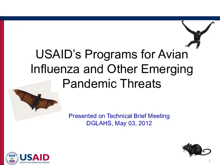 USAID’s Programs for Avian Influenza and Other Emerging. Pandemic Threats