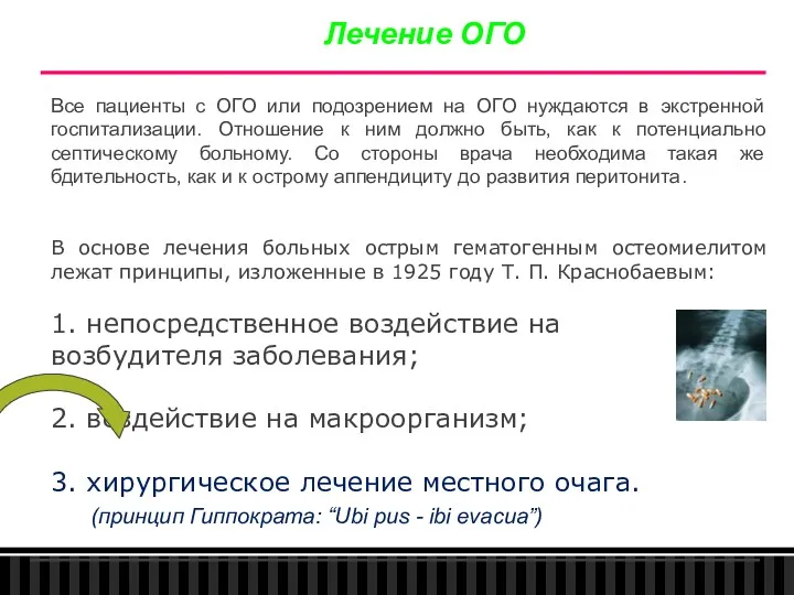 Лечение ОГО Все пациенты с ОГО или подозрением на ОГО нуждаются в экстренной