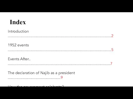 Index Introduction ................................................................................................2 1952 events ................................................................................................5 Events After.. ...............................................................................................7 The