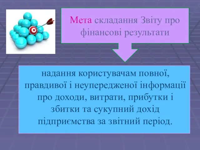 надання користувачам повної, правдивої і неупередженої інформації про доходи, витрати,