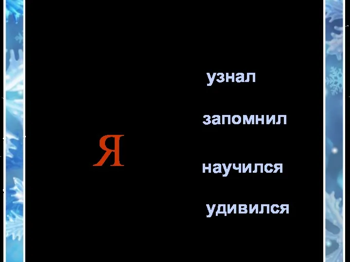 Я узнал запомнил научился удивился Сегодня на уроке