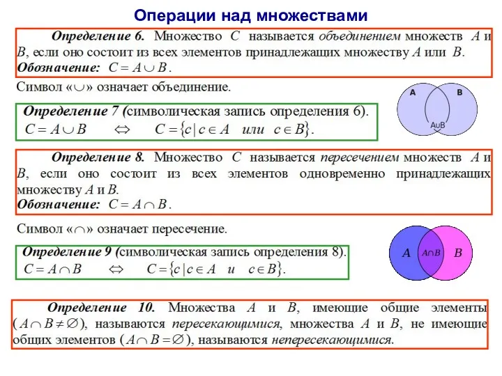 Операции над множествами