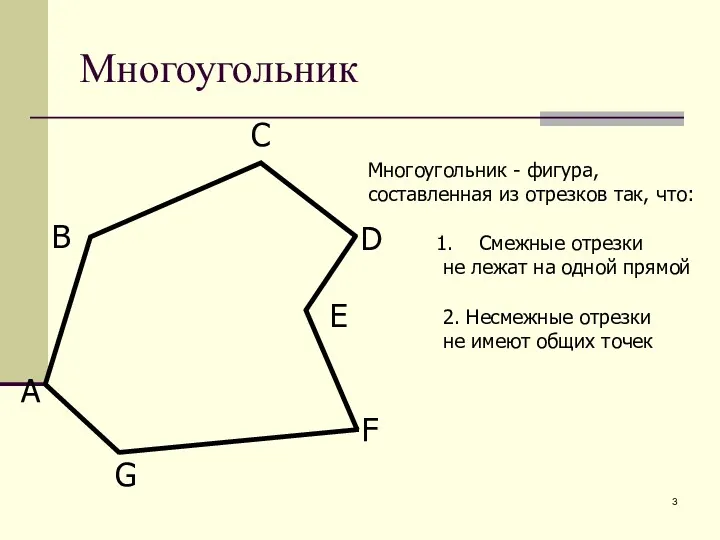 Многоугольник А В С D F G E Многоугольник -
