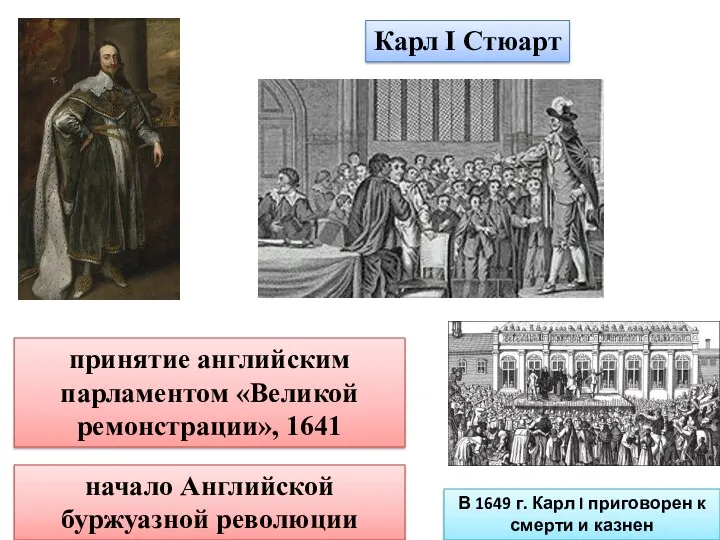Карл I Стюарт принятие английским парламентом «Великой ремонстрации», 1641 начало