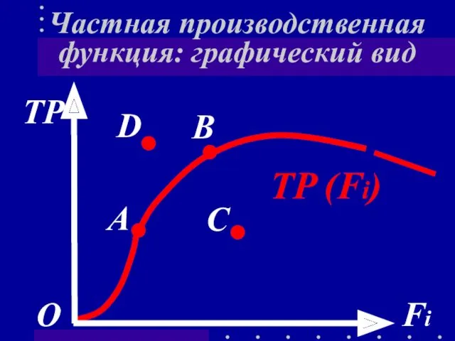Частная производственная функция: графический вид TP Fi О TP (Fi) . . А