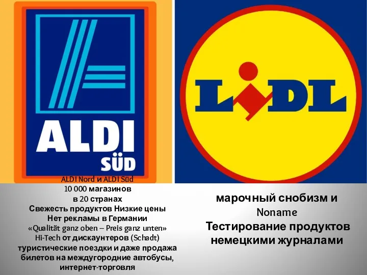 ALDI Nord и ALDI Süd 10 000 магазинов в 20