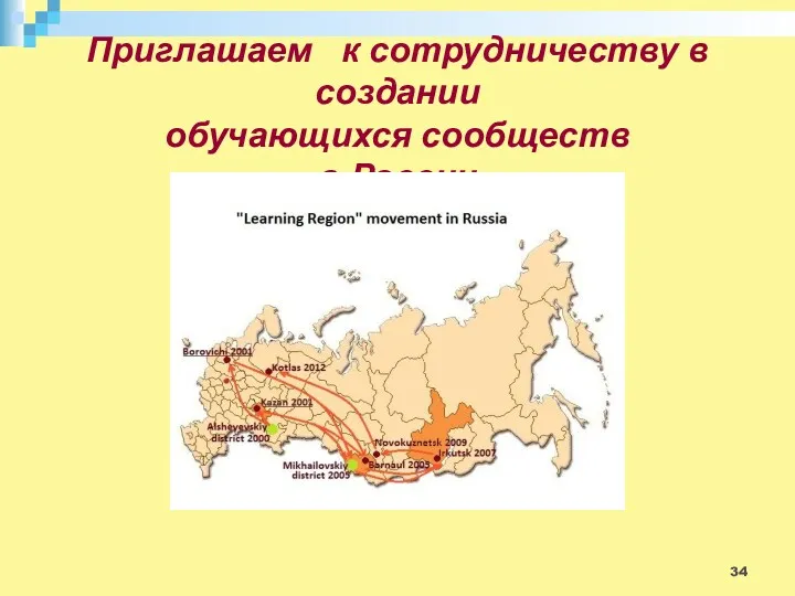 Приглашаем к сотрудничеству в создании обучающихся сообществ в России
