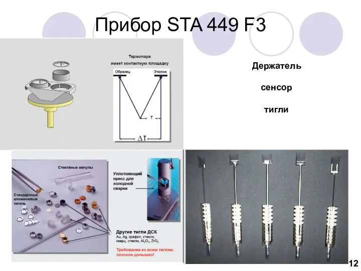 Прибор STA 449 F3 Держатель сенсор тигли 12
