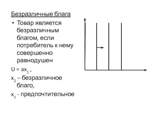 Безразличные блага Товар является безразличным благом, если потребитель к нему