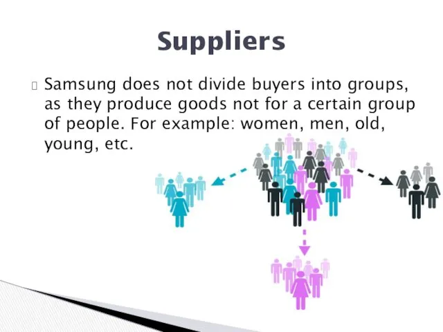 Samsung does not divide buyers into groups, as they produce goods not for